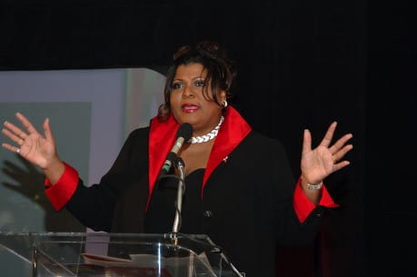 Dr. Sharon Denise Allison-Ottey delivering an engaging keynote speech